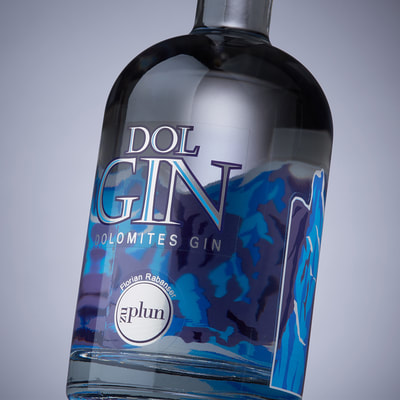 Etikette Dol Gin - Effekt Vorder-/Rückseite im No Label Look